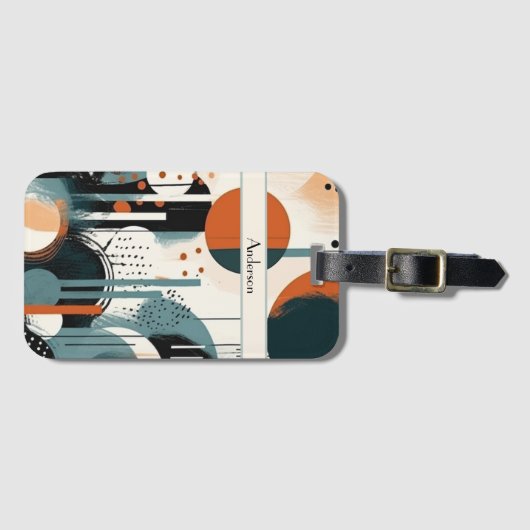Étiquette À Bagage Scandi Groove, personnalisé (Devant Horizontal)