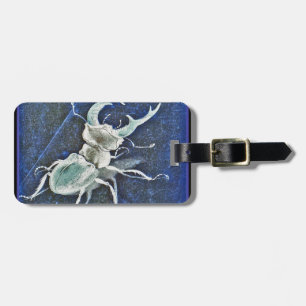 Étiquette À Bagage Scarabée de mâle bleu de rude concurrence