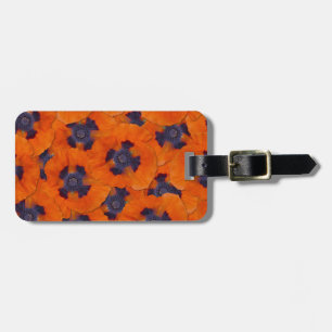 Étiquette À Bagage Scarlet Orange Poppy Motif sans joint