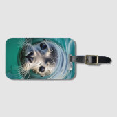 Étiquette À Bagage Sceau mignon Tête hors de l'eau (Devant Horizontal)