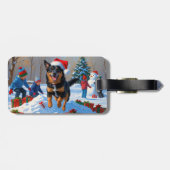 Étiquette À Bagage Scène belge de Noël de Malinoi (Dos horizontal)