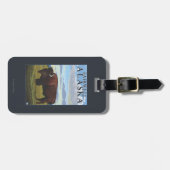 Étiquette À Bagage Scène de bison - Fairwell, Alaska (Devant horizontal)