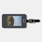 Étiquette À Bagage Scène de bison - jonction de delta, Alaska (Devant horizontal)