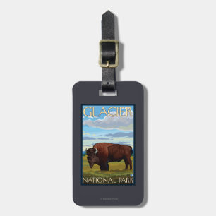 Étiquette À Bagage Scène de bison - parc national de glacier, la TA