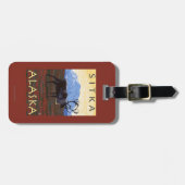 Étiquette À Bagage Scène de caribou - Sitka, Alaska (Devant horizontal)