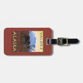 Étiquette À Bagage Scène de caribou - Valdez, Alaska (Devant horizontal)