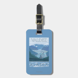 Étiquette À Bagage Scène de glacier - Valdez, Alaska