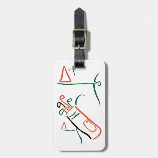 Étiquette À Bagage Scène de golf (Devant Vertical)