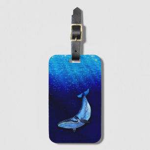 Étiquette À Bagage Scène de mouvement vertical de la baleine vers le