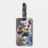 Étiquette À Bagage Scène de Noël de bétail australien (Dos Vertical)