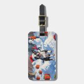 Étiquette À Bagage Scène de Noël du festival Terrier de Boston (Devant Vertical)