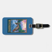 Étiquette À Bagage Scène de pêche de mouche - Wyoming (Devant horizontal)