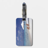 Étiquette À Bagage Scène de plage de monogramme (Dos Vertical)