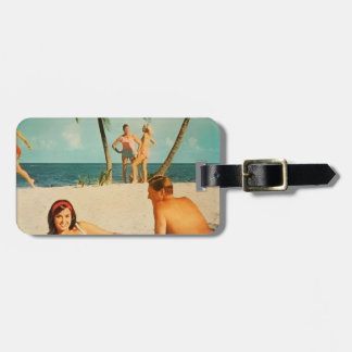 Étiquette À Bagage Scène de plage vintage
