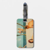 Étiquette À Bagage Scène de plage vintage (Dos Vertical)