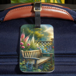 Étiquette À Bagage Scène de porte de jardin ensoleillé