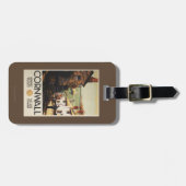 Étiquette À Bagage Scène de rue avec deux hommes travaillant le (Devant horizontal)