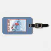 Étiquette À Bagage Scène de surfeur - loge de Timberline, Orégon (Devant horizontal)