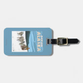 Étiquette À Bagage Scène Sledding de chien - Dawson, Alaska (Devant horizontal)