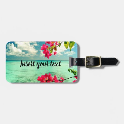 Étiquette À Bagage Scène tropicale personnalisable (Devant horizontal)