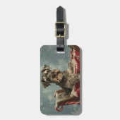 Étiquette À Bagage Schnauzer Chien Festif de Noël (Devant Vertical)