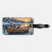 Étiquette À Bagage Schnauzer Christmas Boat Holiday (Dos horizontal)