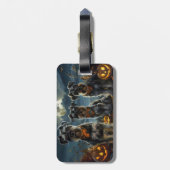 Étiquette À Bagage Schnauzer Halloween Éffrayant (Dos Vertical)