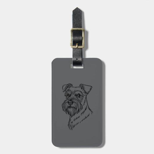 Étiquette À Bagage Schnauzer - Luggage Tag (Devant Vertical)