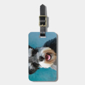 Étiquette À Bagage Schnauzer Miniature peinture couleur de l'eau (Devant Vertical)