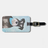 Étiquette À Bagage Schnauzer (Miniature) Peinture - Joli chien origin (Devant horizontal)