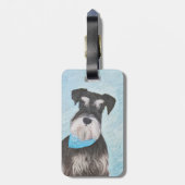 Étiquette À Bagage Schnauzer (Miniature) Peinture - Joli chien origin (Dos Vertical)