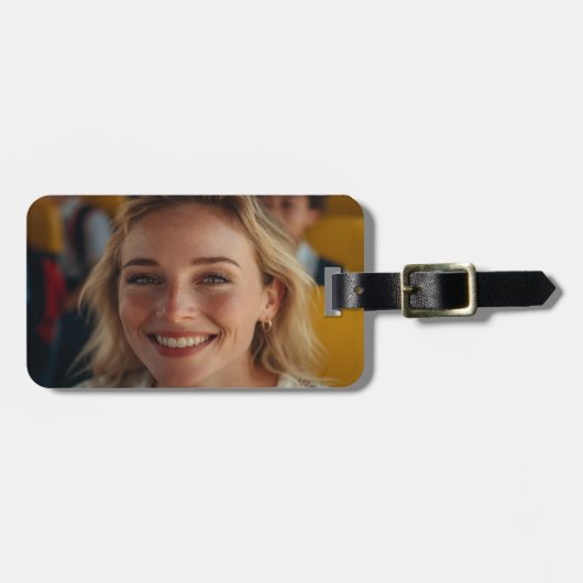 Étiquette À Bagage School Bus Driver Photo Customize (Devant horizontal)