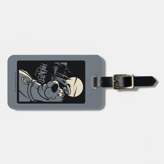 Étiquette À Bagage Scooby-Doo Noir Haunted Mansion Graphisme (Devant horizontal)