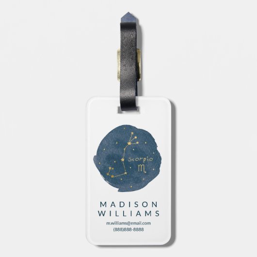 Étiquette À Bagage Scorpio (Dos Vertical)