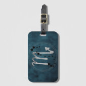 Étiquette À Bagage Scorpio constellation zodiaque noir et argent (Devant Vertical)