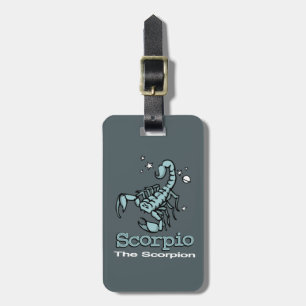 Étiquette À Bagage Scorpio Le Scorpion gris bleu ID étiquette