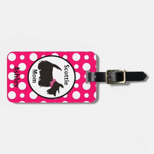 Étiquette À Bagage Scottie chien étiquette bagage, Scottie maman baga (Devant horizontal)