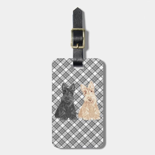 Étiquette À Bagage Scotties tartan (Devant Vertical)