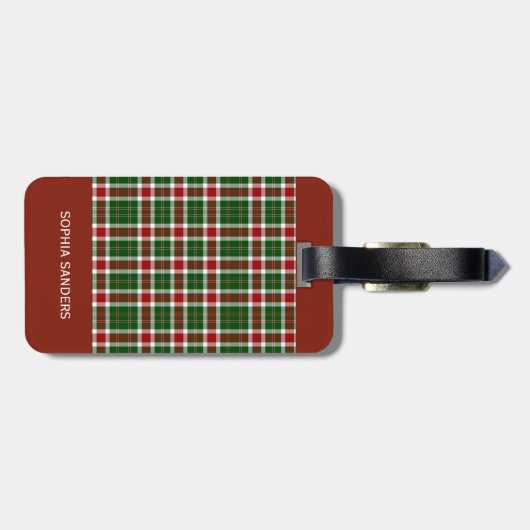 Étiquette À Bagage Scottish Tartan Pattern (Dos horizontal)