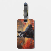 Étiquette À Bagage Scottish Terrier en automne Leaves Fall Inspire (Dos Vertical)