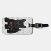 Étiquette À Bagage Scottish Terrier et Bow (Devant horizontal)