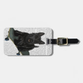 Étiquette À Bagage Scottish Terrier et Skateboard (Devant horizontal)