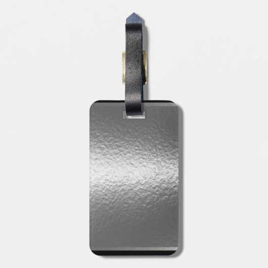 Étiquette À Bagage Scrapbooker Argent "Jus Créatifs" (Dos Vertical)