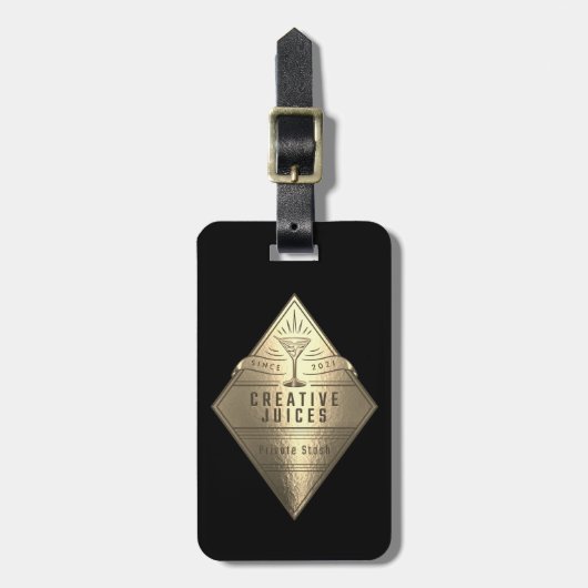 Étiquette À Bagage Scrapbooker Diamond "Jus Créatifs" (Devant Vertical)