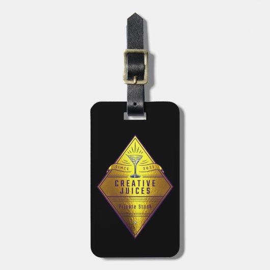 Étiquette À Bagage Scrapbooker Diamond "Jus Créatifs" (Devant Vertical)