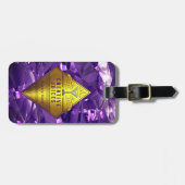 Étiquette À Bagage Scrapbooker Purple Foil Design "Jus Créatifs" (Devant horizontal)