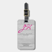 Étiquette À Bagage Script arrière - plan en bois moderne vertical mon (Devant Vertical)