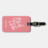 Étiquette À Bagage Script blanc de la tribu des mariées (Devant horizontal)