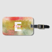 Étiquette À Bagage Script de calligraphie Abstraite moderne Glam (Devant Horizontal)
