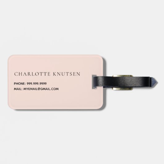 Étiquette À Bagage Script de nom rose bow (Dos horizontal)